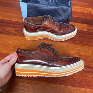Prada Platform Brogue Sz 38